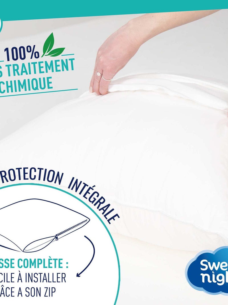 Hoofdkussenhoes tegen bedwantsen wit - Kiabi