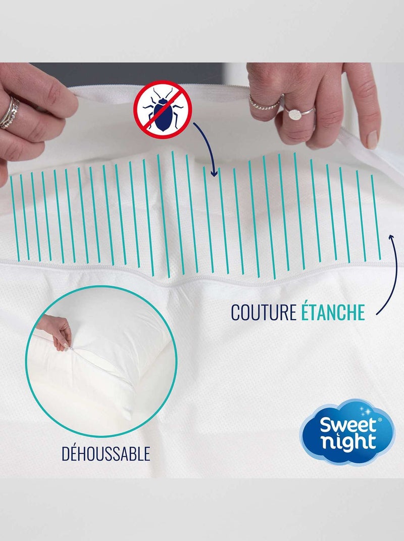 Hoofdkussenhoes tegen bedwantsen wit - Kiabi