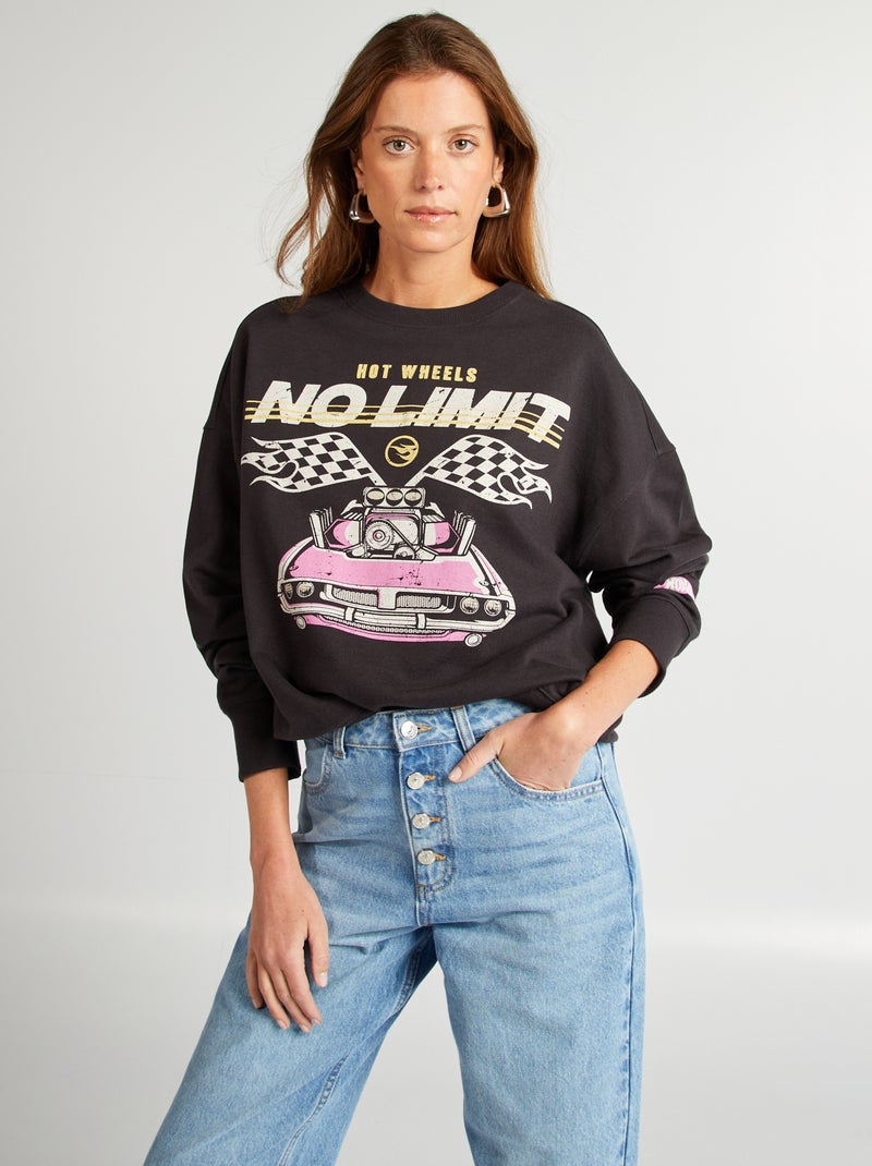 Hot Wheels-sweater met ronde hals ZWART - Kiabi