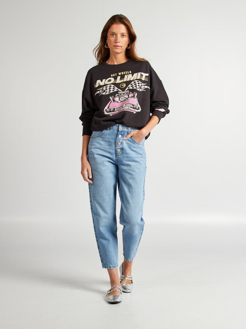 Hot Wheels-sweater met ronde hals ZWART - Kiabi