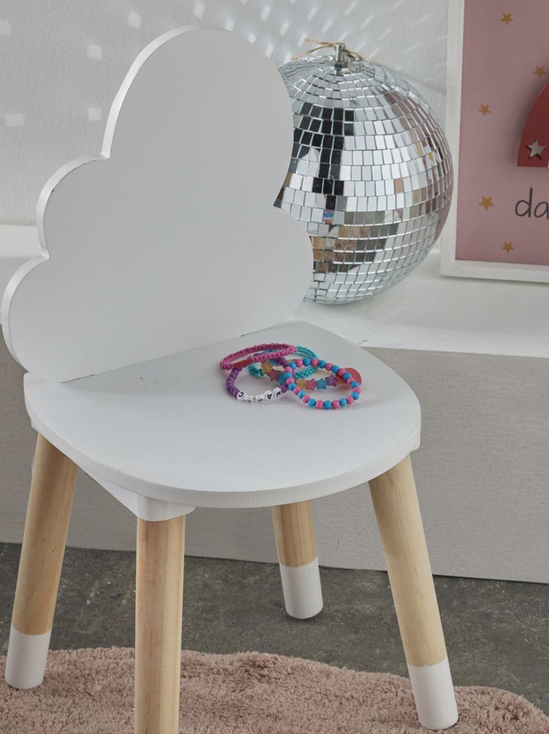 Houten stoel in wolkvorm WIT - Kiabi