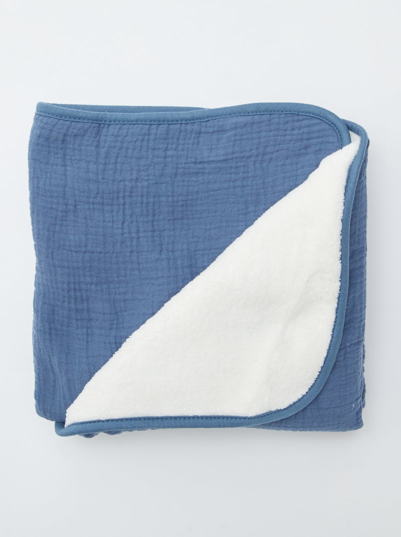 Hydrofiel deken van luchtig katoen BLAUW - Kiabi
