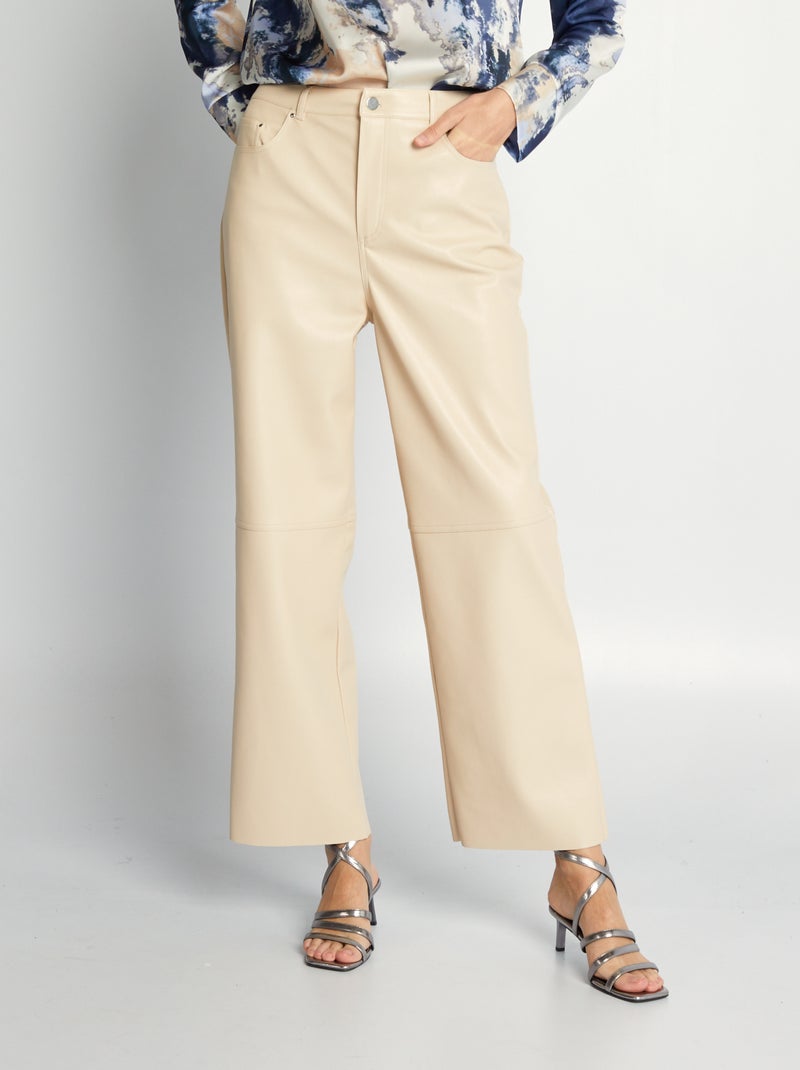 Imitatieleren broek BIEGE - Kiabi
