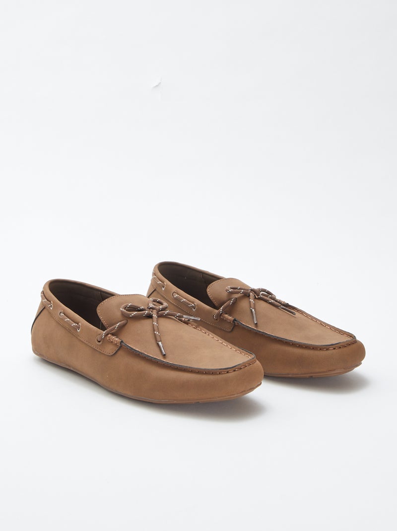 Imitatieleren loafers BRUIN - Kiabi