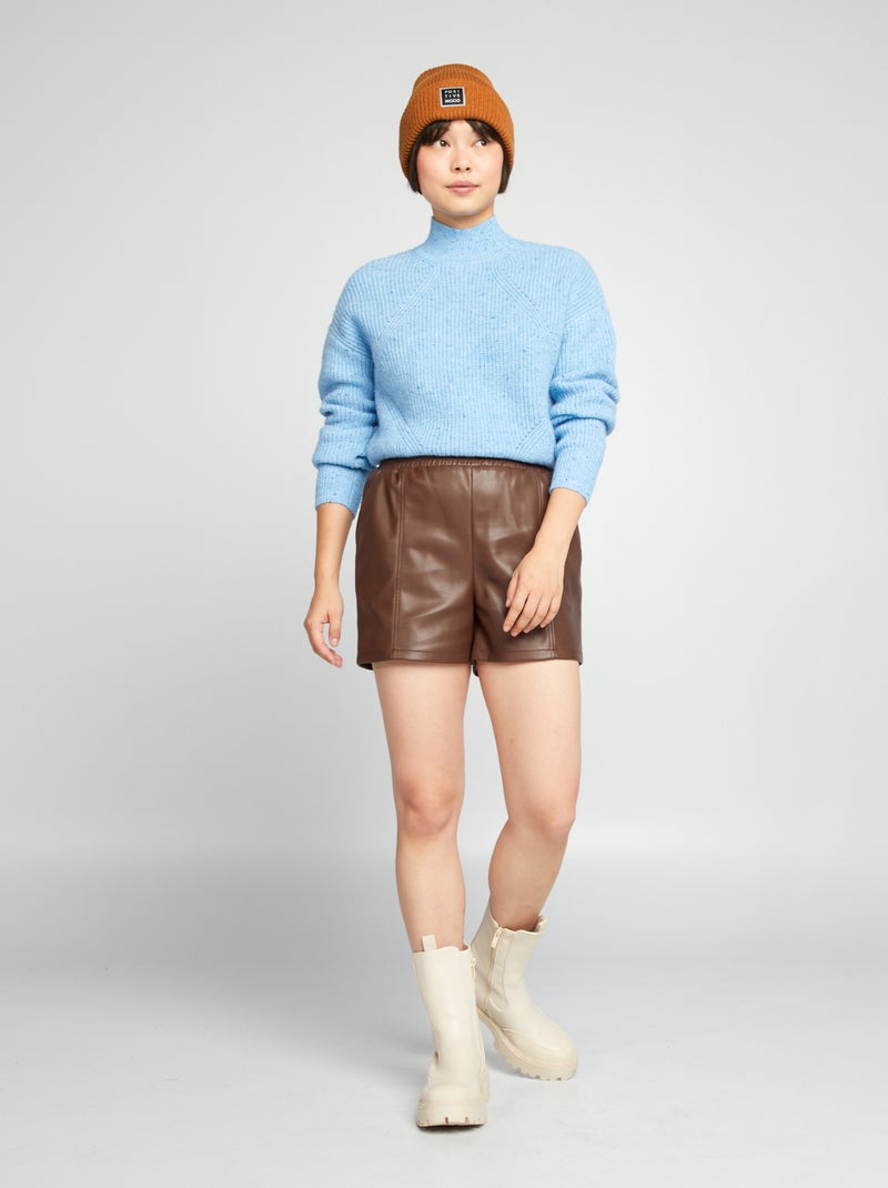 Imitatieleren short BRUIN - Kiabi