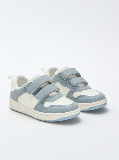 Imitatieleren sneakers met 2 riempjes met klittenband - Kiabi