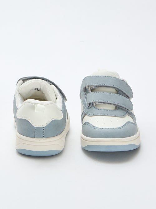 Imitatieleren sneakers met 2 riempjes met klittenband - Kiabi