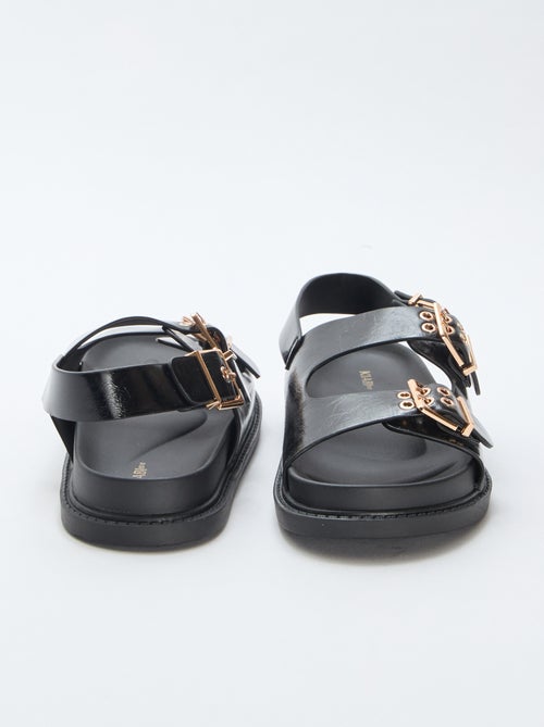 Instappers van imitatieleer met 3 verstelbare riempjes - Kiabi