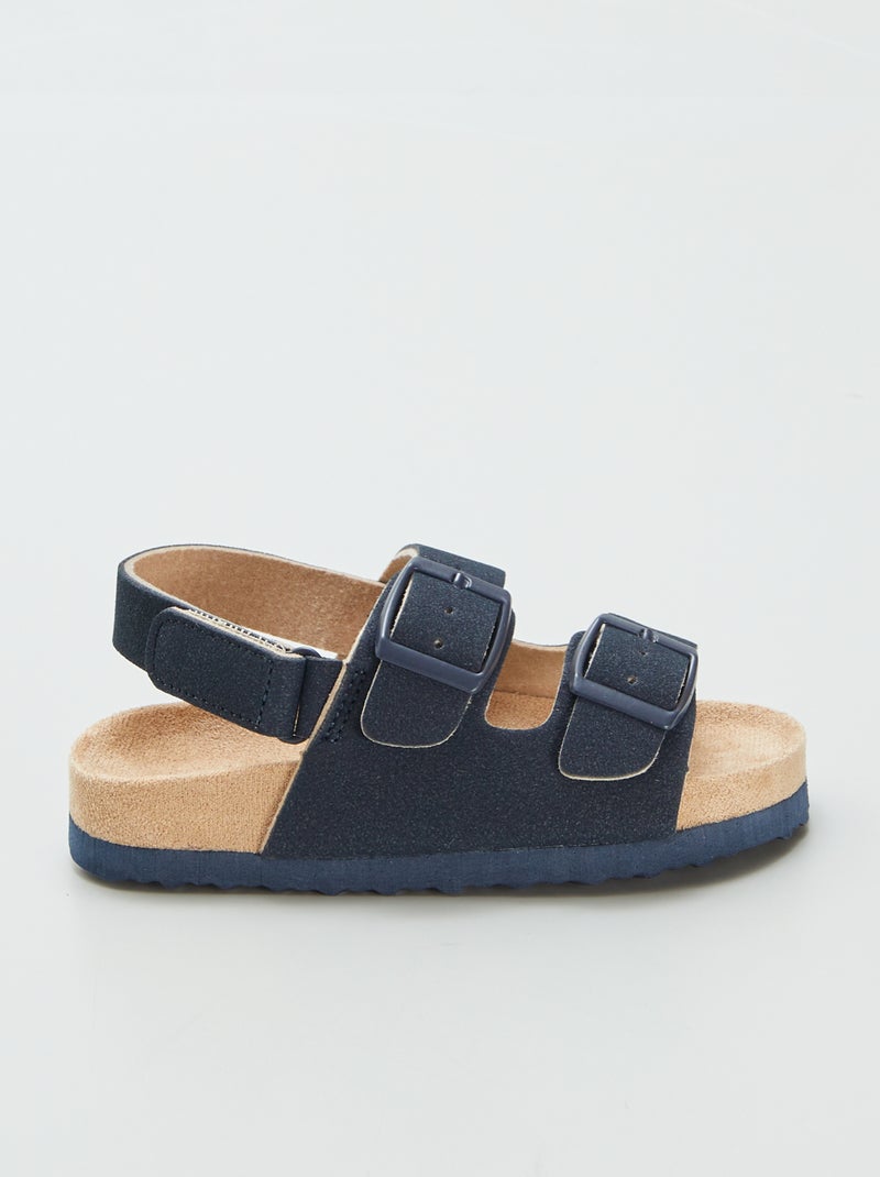 Instappers van suèdine met klittenband BLAUW - Kiabi