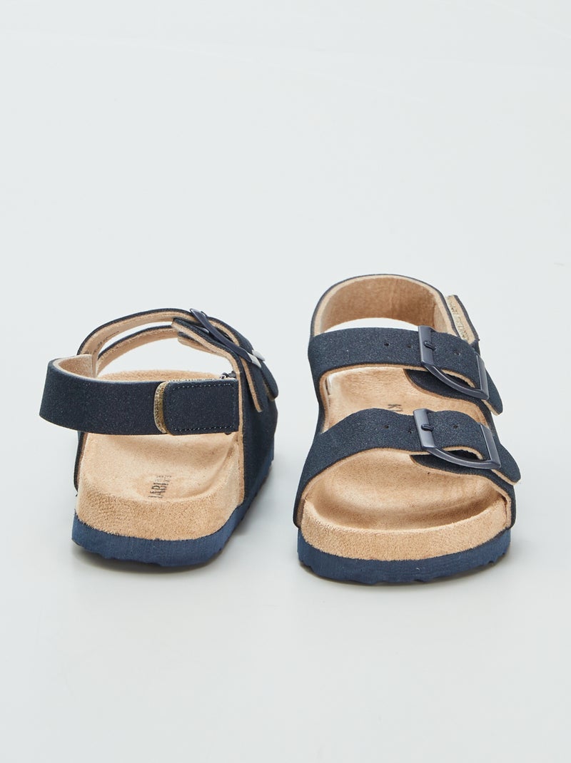 Instappers van suèdine met klittenband BLAUW - Kiabi