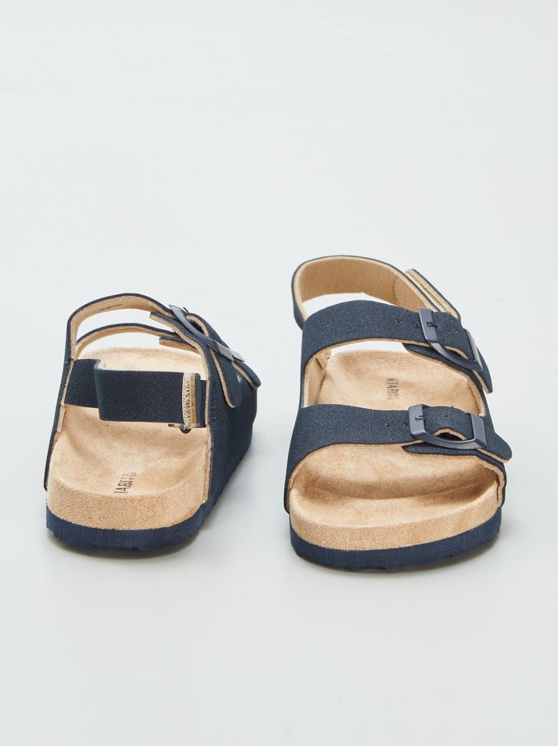 Instappers van suèdine met klittenband BLAUW - Kiabi