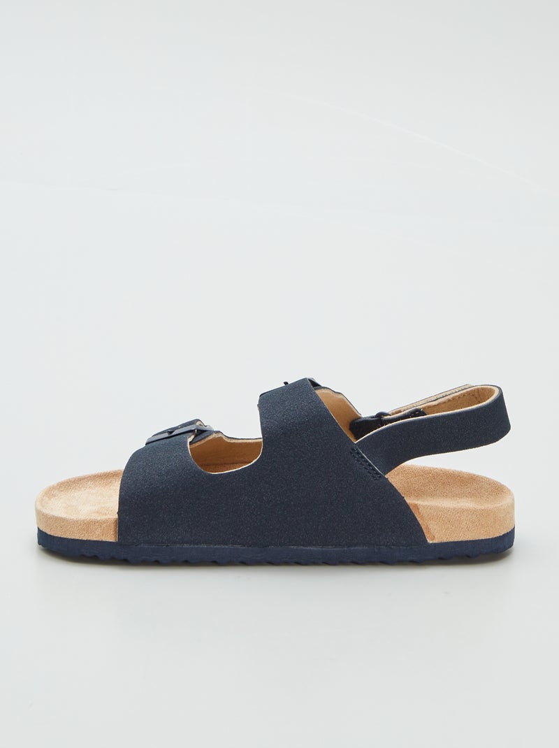 Instappers van suèdine met klittenband BLAUW - Kiabi