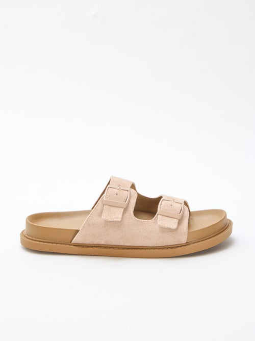 Instappers van suèdine met twee bandjes - Kiabi