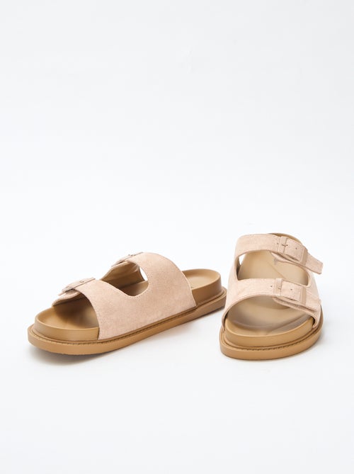 Instappers van suèdine met twee bandjes - Kiabi