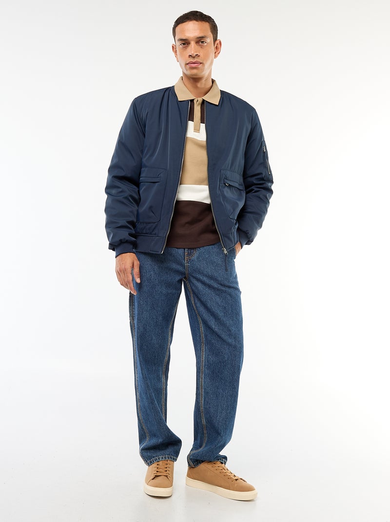 Jack in pilotenstijl met dubbele cargozakken Blauw - Kiabi