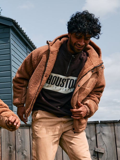 Jack met capuchon en imitatieschapenvacht - Kiabi