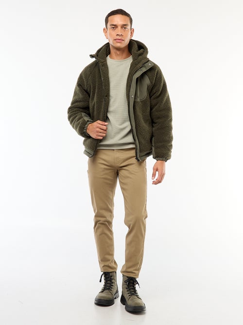 Jack met capuchon en imitatieschapenvacht - Kiabi