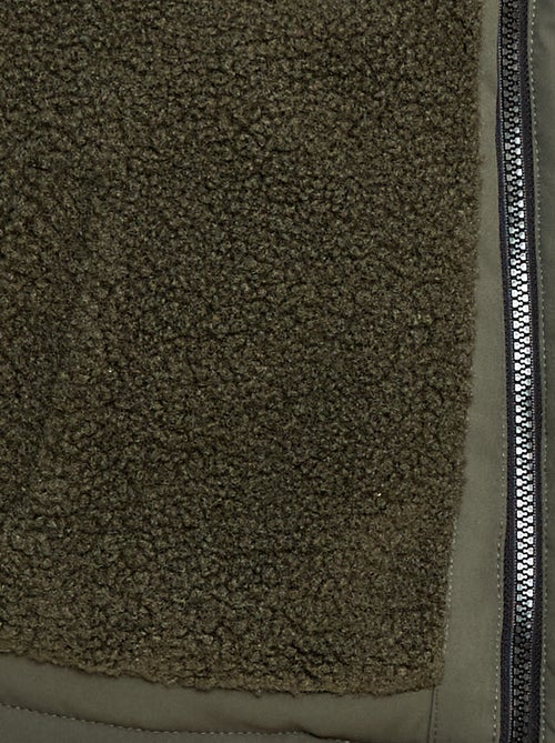 Jack met capuchon van twee soorten stof met imitatieschapenvacht - Kiabi