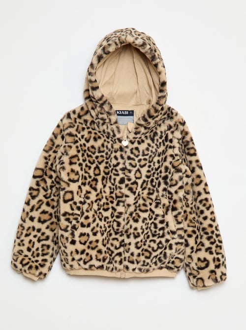 Jack met rits en capuchon van imitatiebont - Kiabi