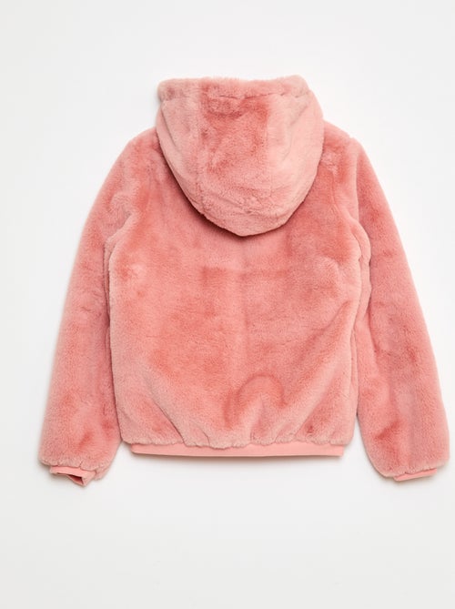 Jack met rits en capuchon van imitatiebont - Kiabi