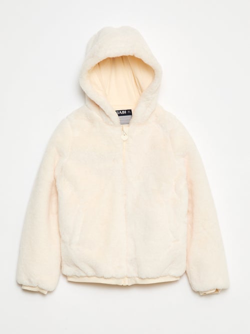 Jack met rits en capuchon van imitatiebont - Kiabi