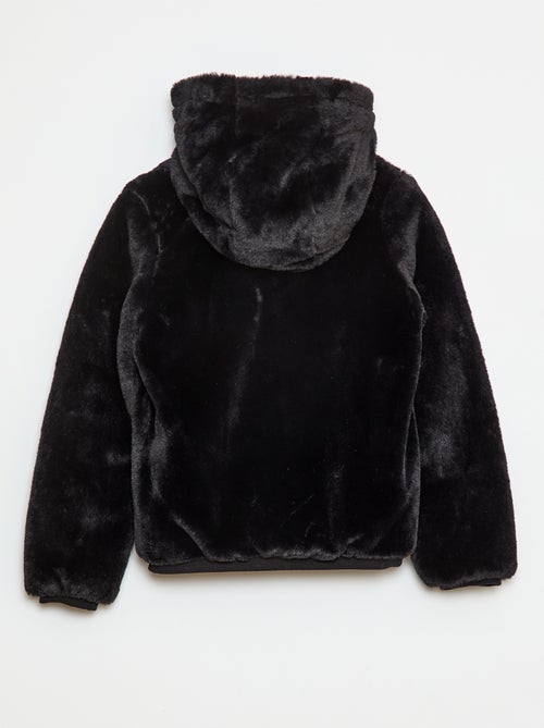 Jack met rits en capuchon van imitatiebont - Kiabi