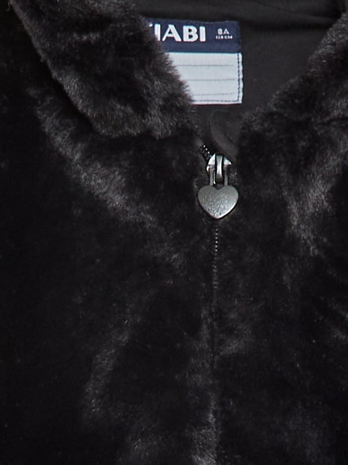 Jack met rits en capuchon van imitatiebont - Kiabi