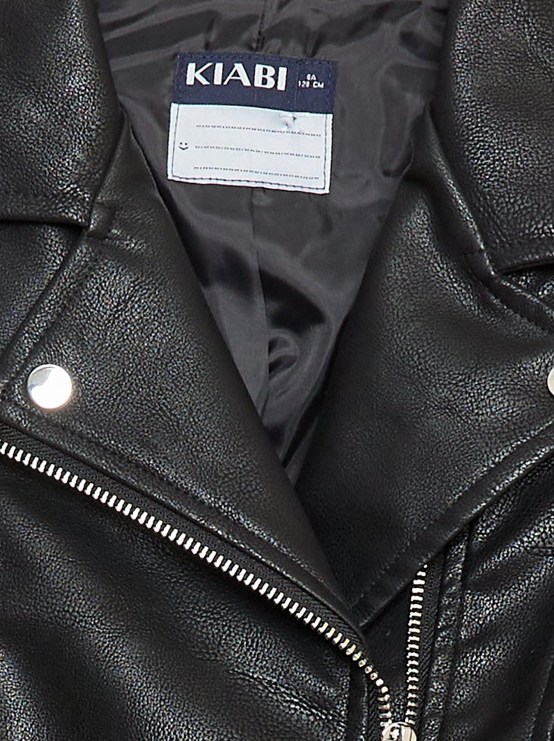 Jack van imitatieleer met textuur zwart - Kiabi