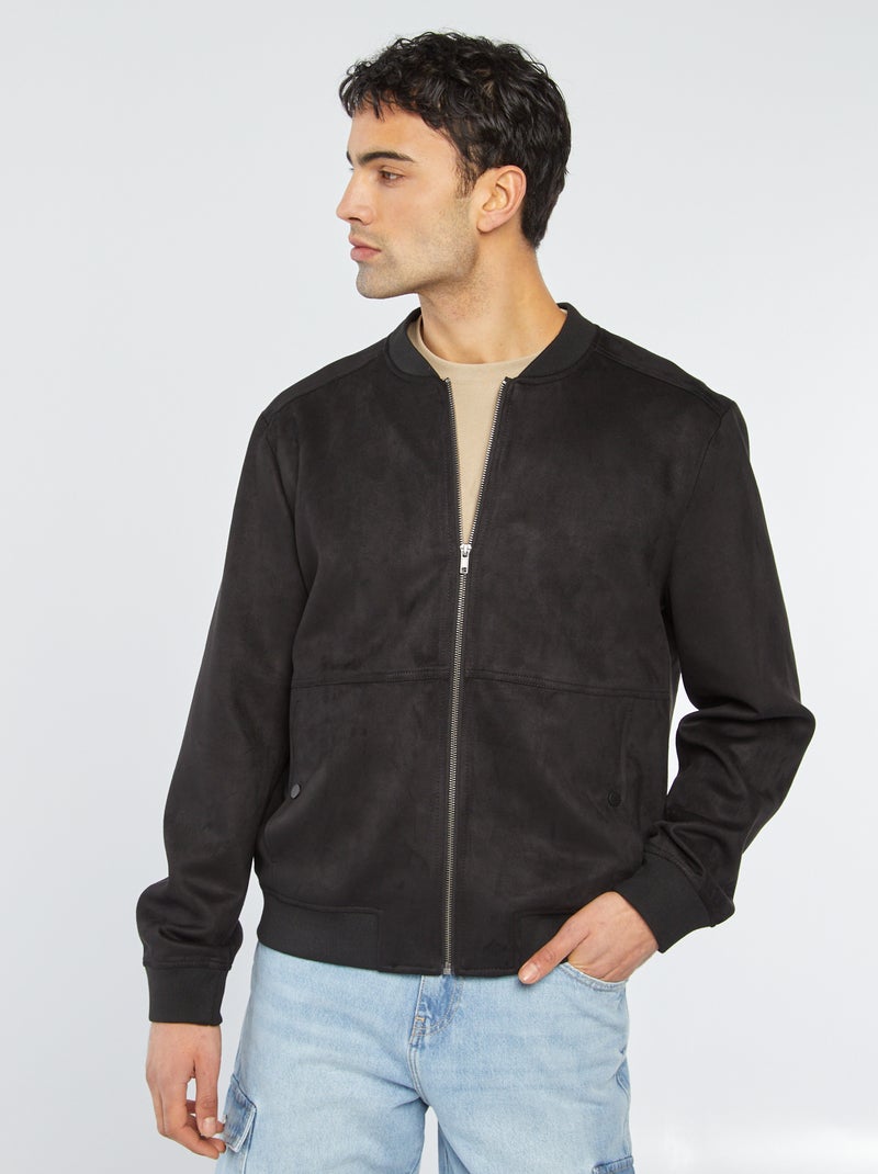 Jack van suèdine met rits zwart - Kiabi