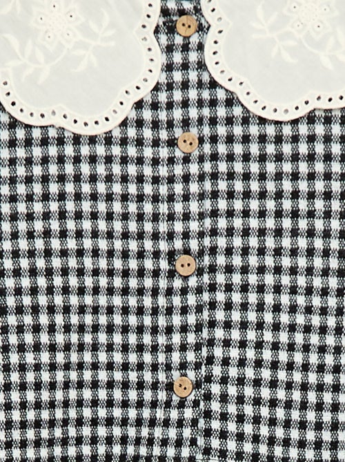 Jacquard gebreide jurk met puntkraag - Kiabi