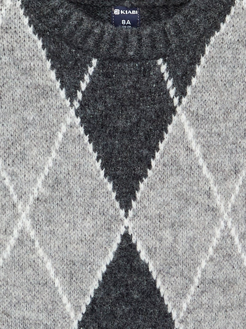 Jacquard trui Grijs - Kiabi