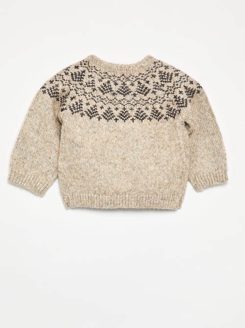 Jacquard trui met knoopsluiting bij de armsgaten - Kiabi Jacquard trui met knoopsluiting bij de armsgaten - Kiabi