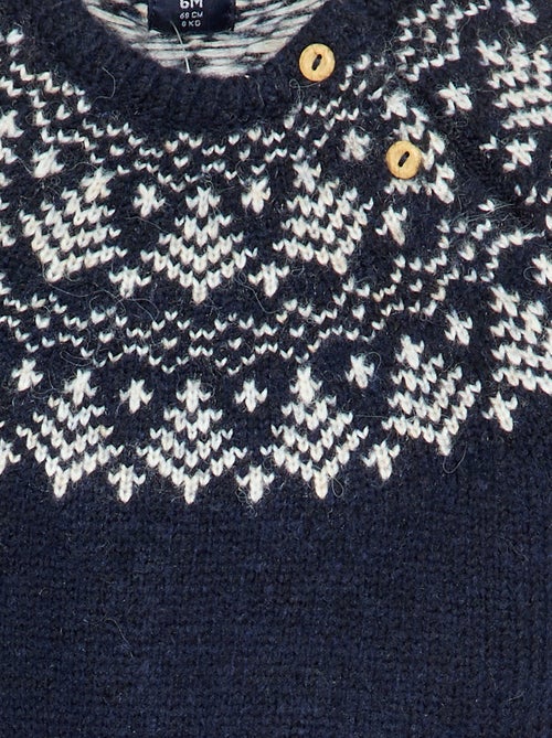 Jacquard trui met knoopsluiting bij de armsgaten - Kiabi Jacquard trui met knoopsluiting bij de armsgaten - Kiabi