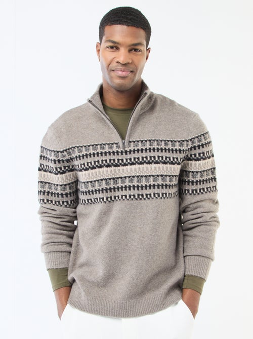 Jacquard trui met opstaande kraag - Kiabi