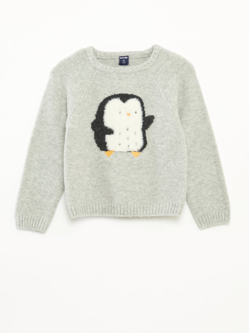 Jacquardtrui met pinguïnprint Grijs - Kiabi