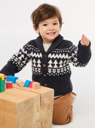 Jaquardvest met sjaalkraag