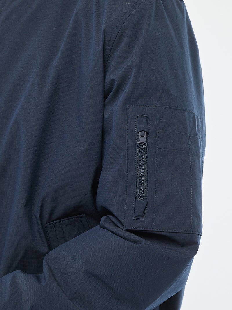 Jas in pilotenstijl met ritszakje op de mouw Blauw - Kiabi