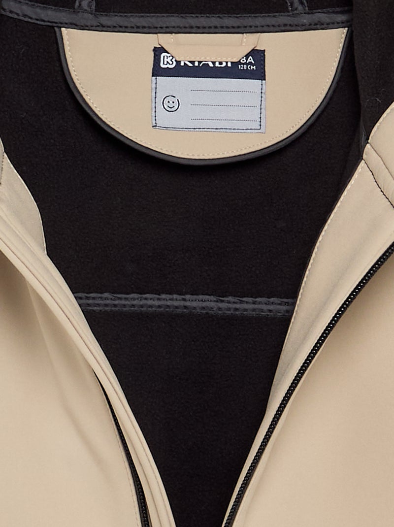 Jas met capuchon gevoerd met microfleece Biege - Kiabi