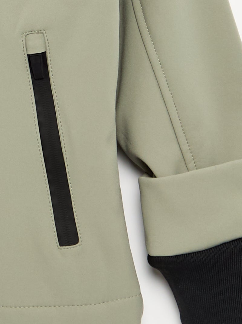 Jas met capuchon gevoerd met microfleece Groen - Kiabi