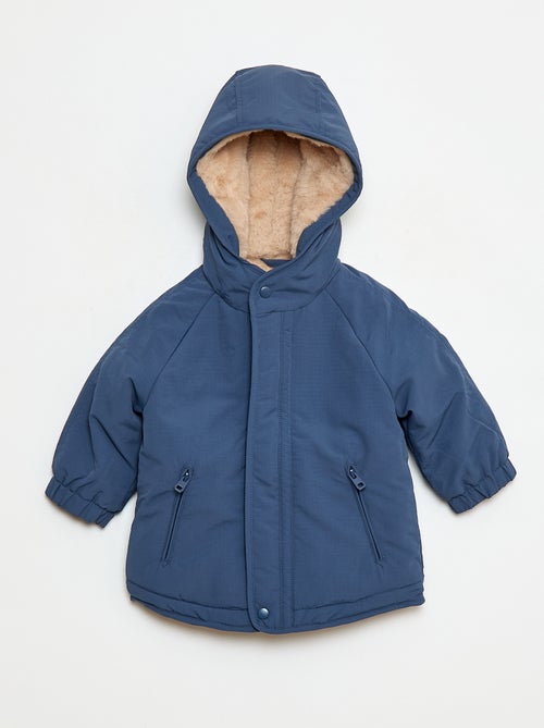 Jas met capuchon met voering van imitatiebont - Kiabi