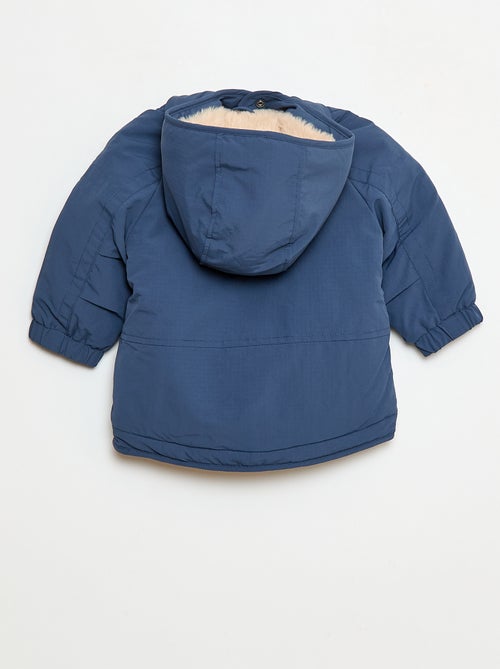 Jas met capuchon met voering van imitatiebont - Kiabi