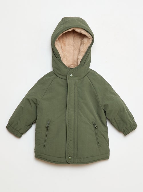 Jas met capuchon met voering van imitatiebont - Kiabi