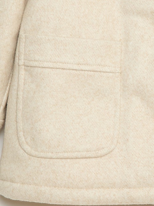 Jas met capuchon met woleffect - Kiabi