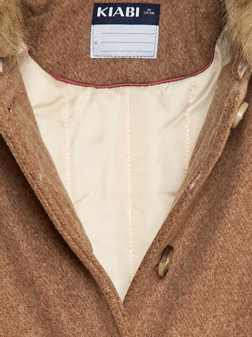 Jas met capuchon met woleffect - Kiabi