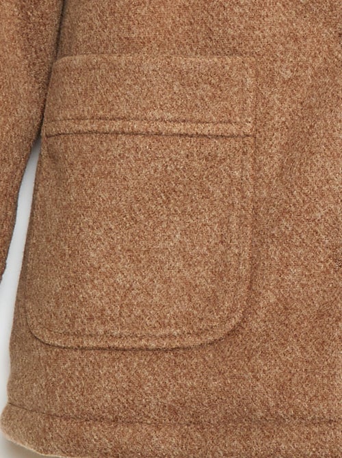 Jas met capuchon met woleffect - Kiabi