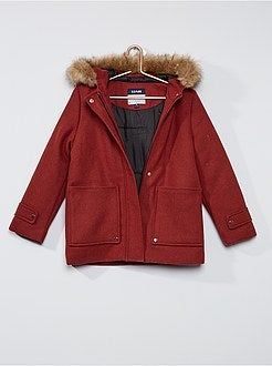 Jas met kap van imitatiebont - Kiabi