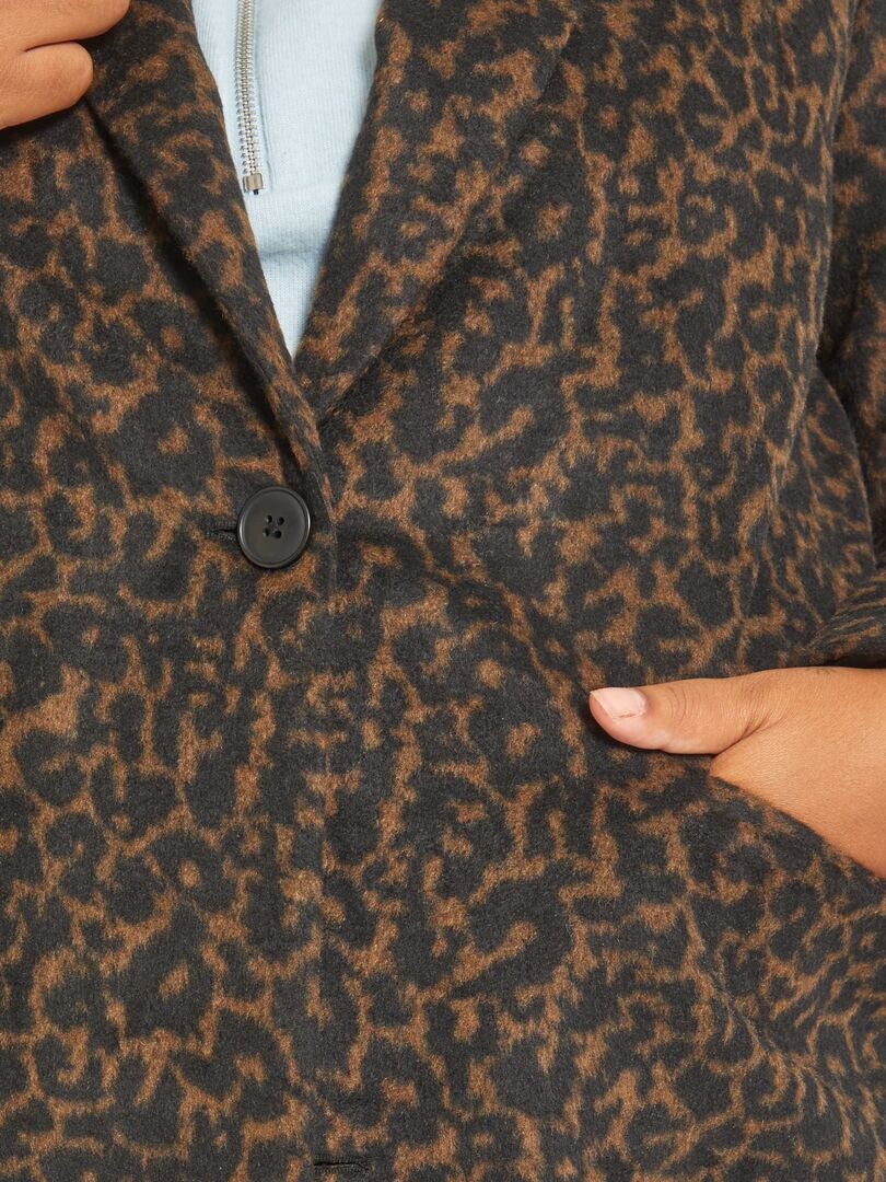 Jas met luipaardprint BRUIN - Kiabi