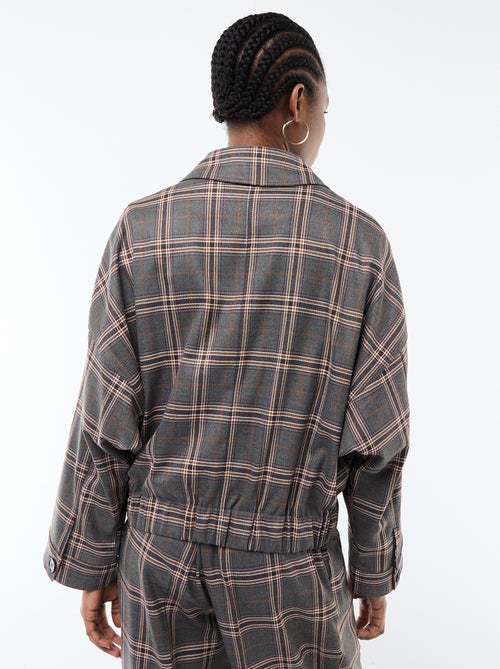 Jas met rits en ruitjes, opgestikte zak - Kiabi