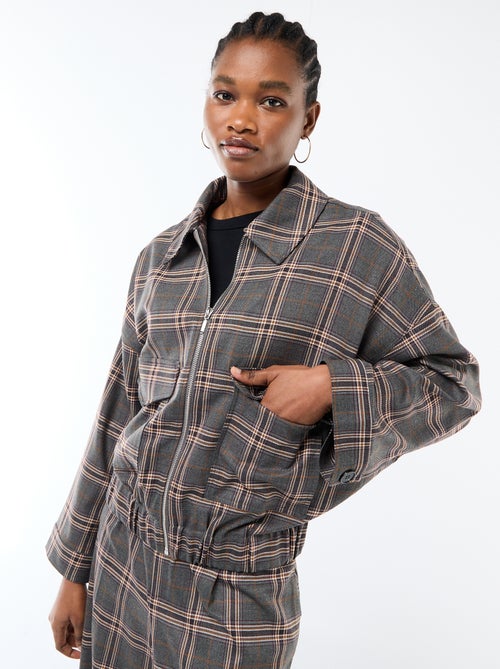 Jas met rits en ruitjes, opgestikte zak - Kiabi