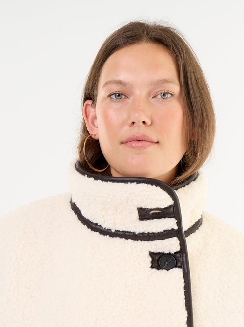Jas met schapenvachteffect en details van imitatieleer - Kiabi